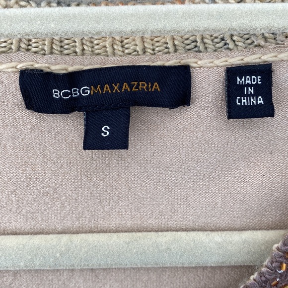 Vintage BCBGMaxAzria Y2K Beaded Mixed Media animal print sweater. Small - Picture 9 of 11